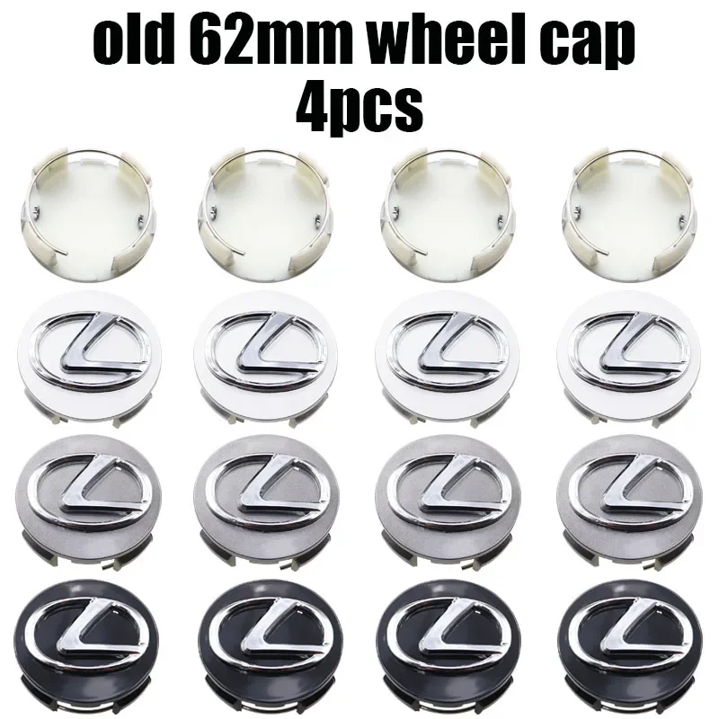 4 Uds. Logotipo antiguo de Lexus de 62mm, emblema de coche 3D, tapa central de cubo, llanta automática, reacondicionamiento, insignia a prueba de polvo, cubiertas, pegatina, accesorios de estilo