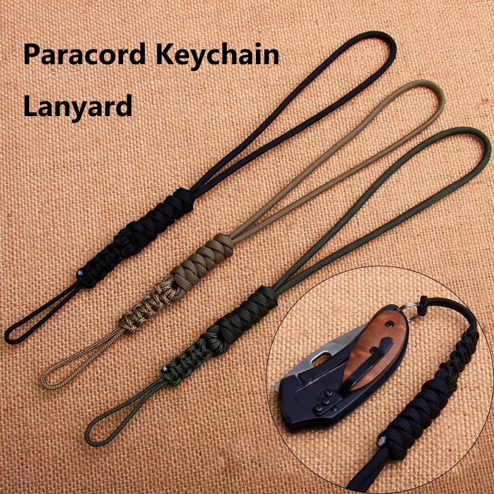 Anti-lost Hanging Rope Mobile Phone Lanyard Strap Paracord Keychain Lanyard High Strength Parachute Cord Flashlight Camera Strap