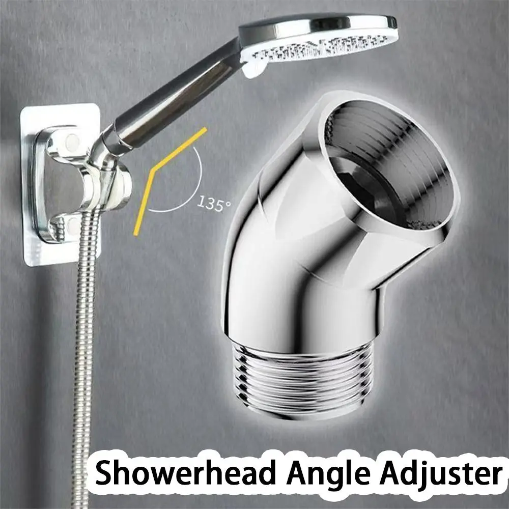 Practical 135 Degree Showerhead Angle Adjuster Handheld 1/2-inch Elbow Shower Elbow Adapter Universal Port Shower Arm Extension