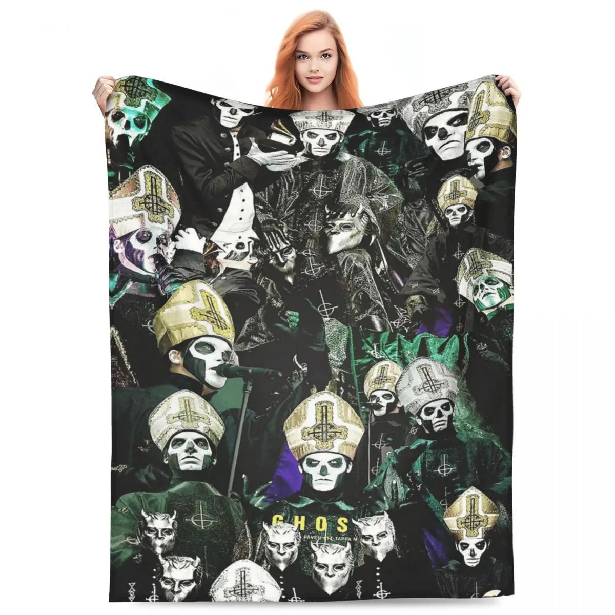 Ghost B.C. Band Blankets Flannel Sofa Throw Blanket Warm for Couch Bedding Throws Bedspread Quilt