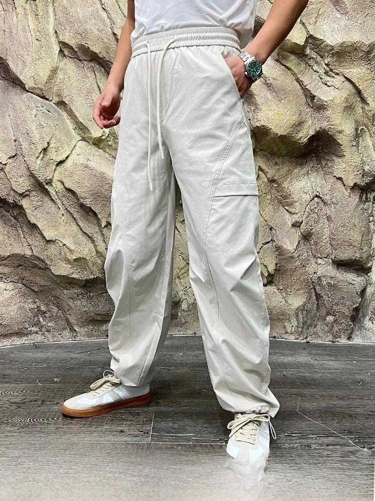 

Мужские повседневные брюки American Workwear Series с 3D-кроем, эластичным поясом, дышащие, приятные к телу, для активного отдыха, весна-лето, свободный крой