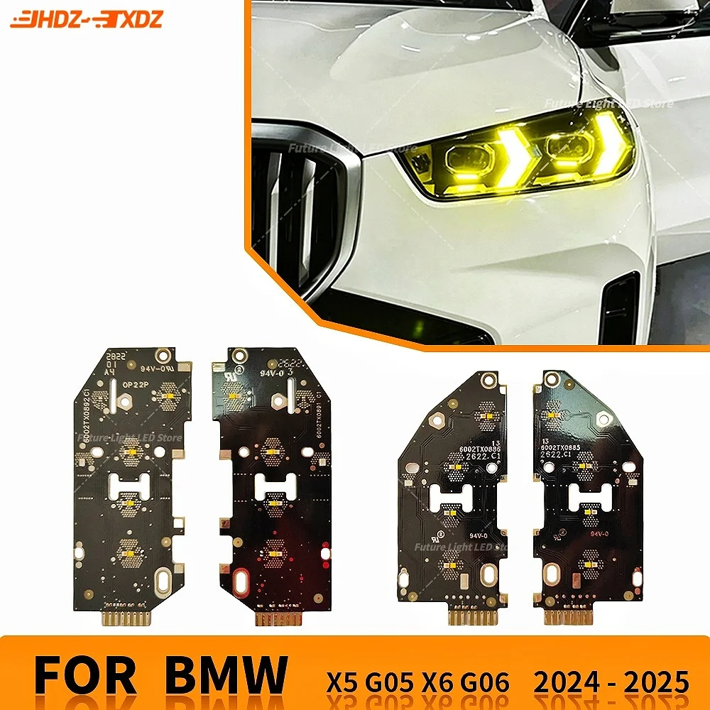 CSL Yellow LED DRL Boards For BMW G05 X5 G06 X6 LCI F86 F95 2024 2025 Headlight Daytime Running Light Module Angel Eyes Blue Red