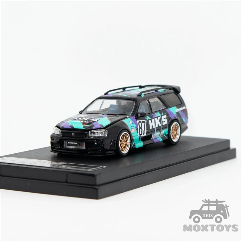 Zoom 1:64 Stagea 1Gen WC34 260RS Wagon HKS#87 Calsonic#12 Lightning#23 Diecast Model Car