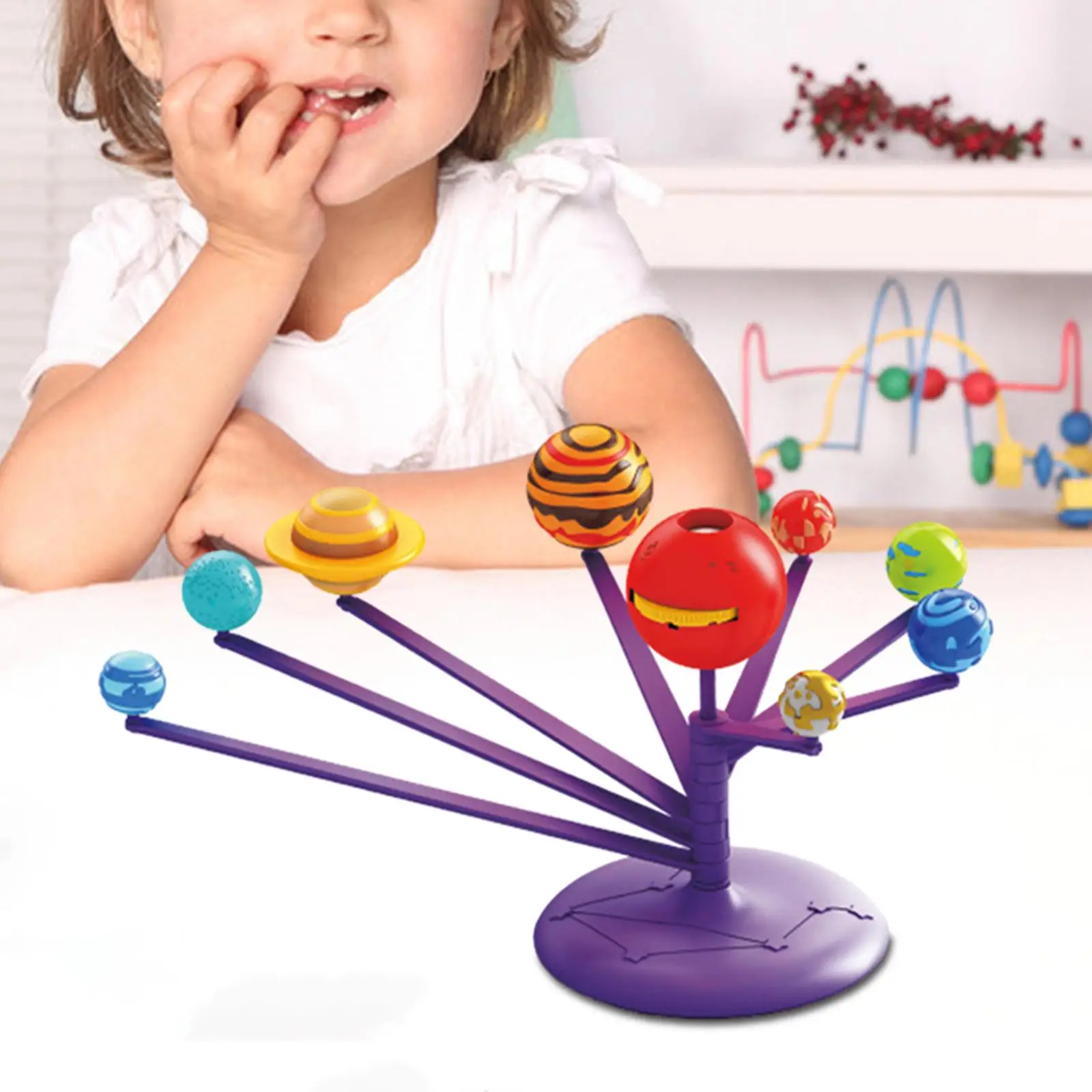 Solar System Model Kits Planet Toy Motor Skills 8 Planets Solar System Model for Early Development Party Interaction Cognitive