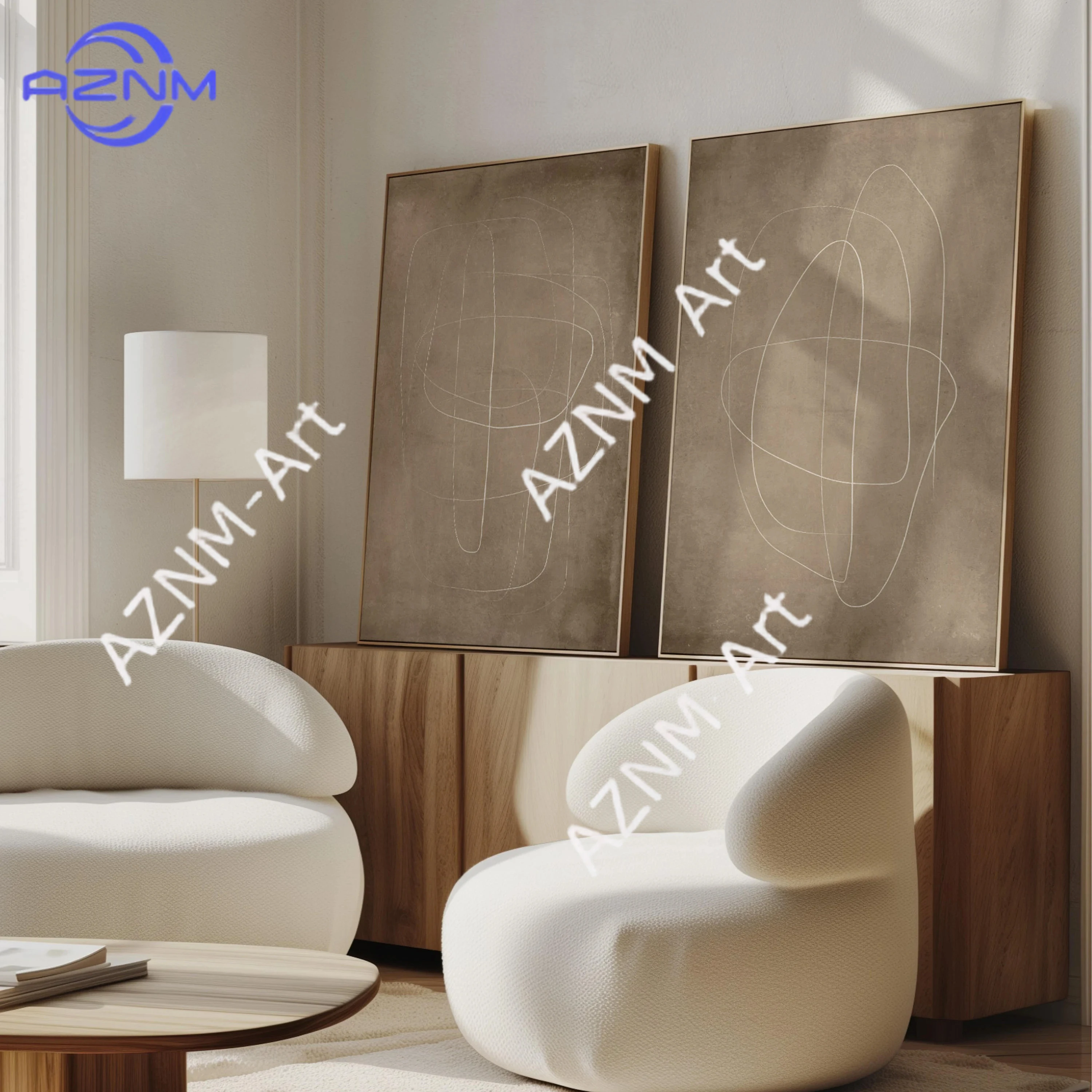 1/2 Stück braune minimalistische gerahmte Leinwand-Wandkunst, Linienkunst, abstrakte Malerei, Wohnzimmerdekoration, Wandkunst, Wabi-Sabi-Schlafzimmerdekoration