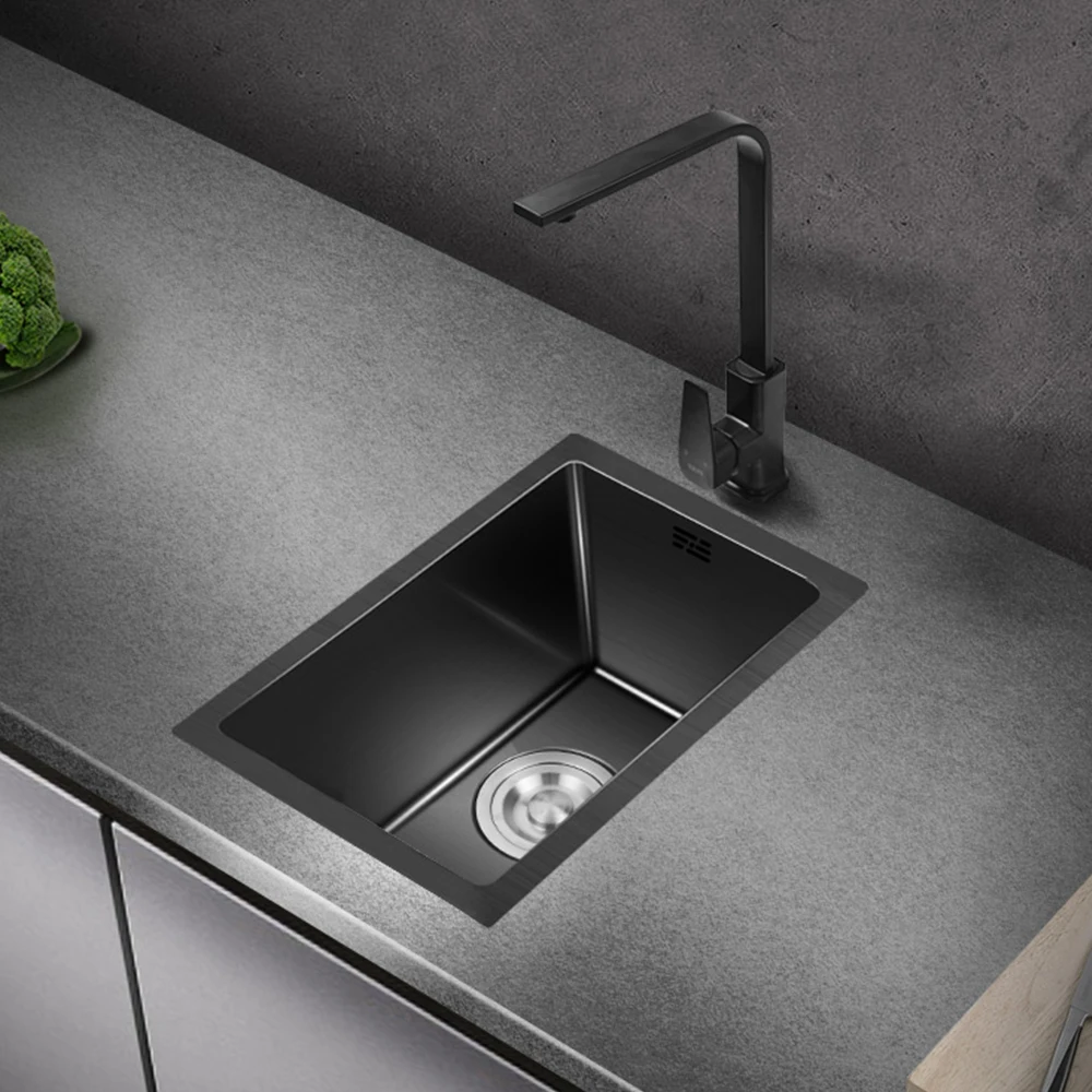 Imagem -02 - Mini Nano Kitchen Sink Tigela Pequena Artesanal Slot Único 304 Dreno de Lavatório Conjunto de Acessórios para Torneira Topmount Aço Inoxidável