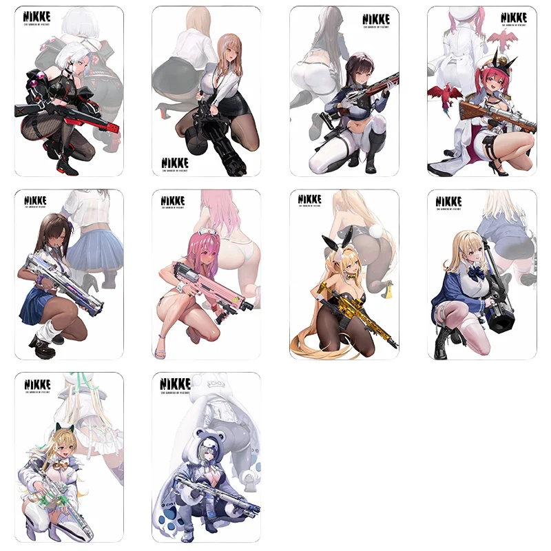 10Pcs/Set ACG NIKKE The Goddess of Victory Card Sticker Alice Biscuit Dorothy Anime Game Characters DIY Crystal Card Surface Toy