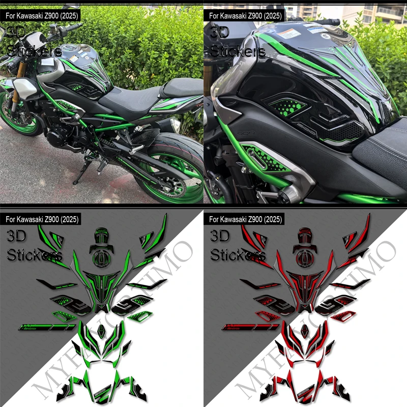 Motorcycle For kawasaki Z900 Z 900 SE 2025 2026 Tank Pad Gas Fuel Oil Cap Protector Kit Fairing Fender Covers Stickers Decals