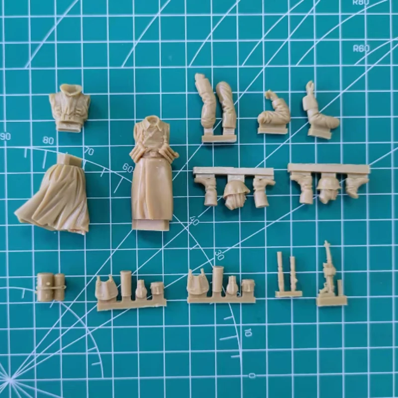 Kit de figurines en résine moulée sous pression, échelle 1/35, équipe de lance-flammes allemande de la seconde guerre mondiale, 2 figurines non assemblées et non peintes