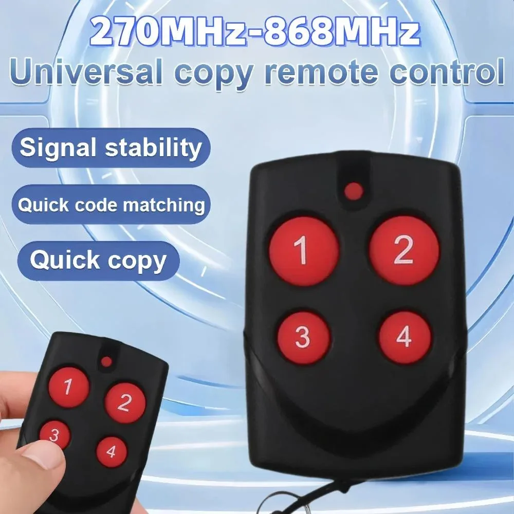 Multi-frequency 270-868MHz Remote Control 433mhz 315MHz 4 Keys Copy Duplicator Automatic Cloning Controller for Garage Gate Door