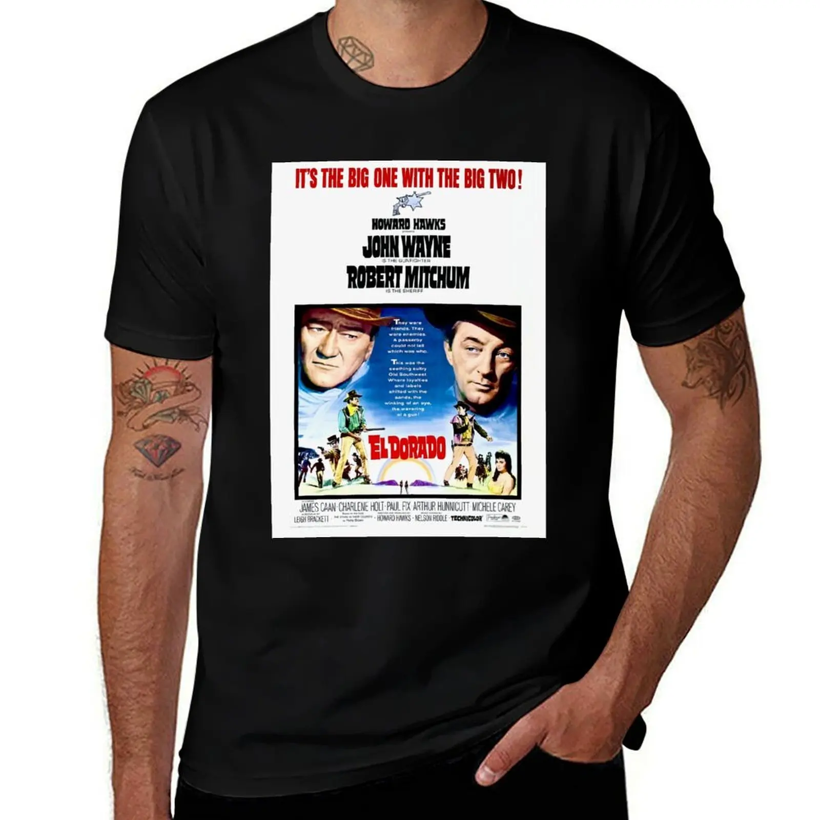 Camiseta con póster de la película El Dorado (1966), camiseta informal de manga corta de talla grande
