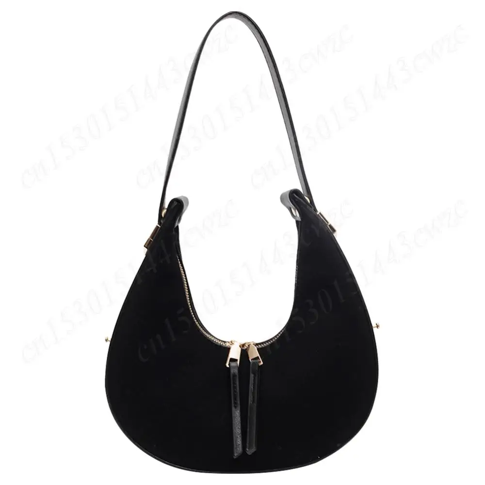 

Women Faux Suede Shoulder Bag Small Tote Bag Large Capacity Vintage Commuting Bag Zip Closure Adjustable Strap for Autumn Winter