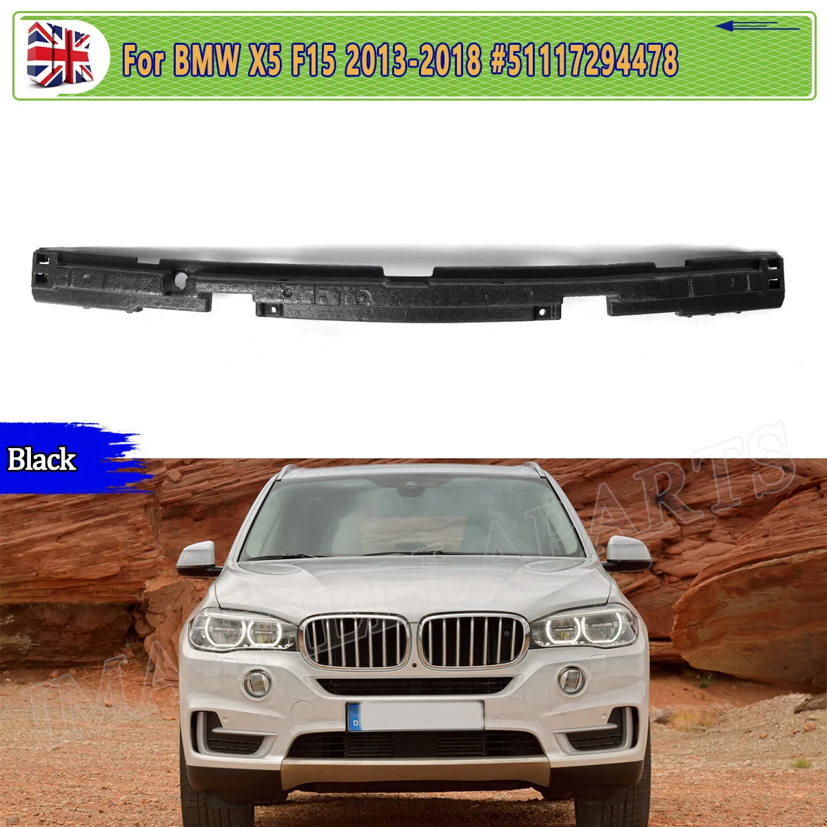 

Front Bumper Impact Absorber Foam For BMW X5 F15 F85 2014 2015 2016 2017 2018 Black Damping Foam Ease The Impact Force Parts