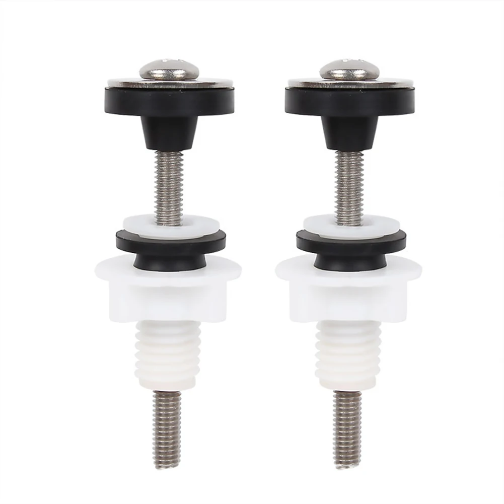 Baut tangki Toilet, 2 buah baut Toilet Diameter M6 untuk panci Toilet memperbaiki Fitting Sealing Kit tutup kopling baut WC perbaikan rumah