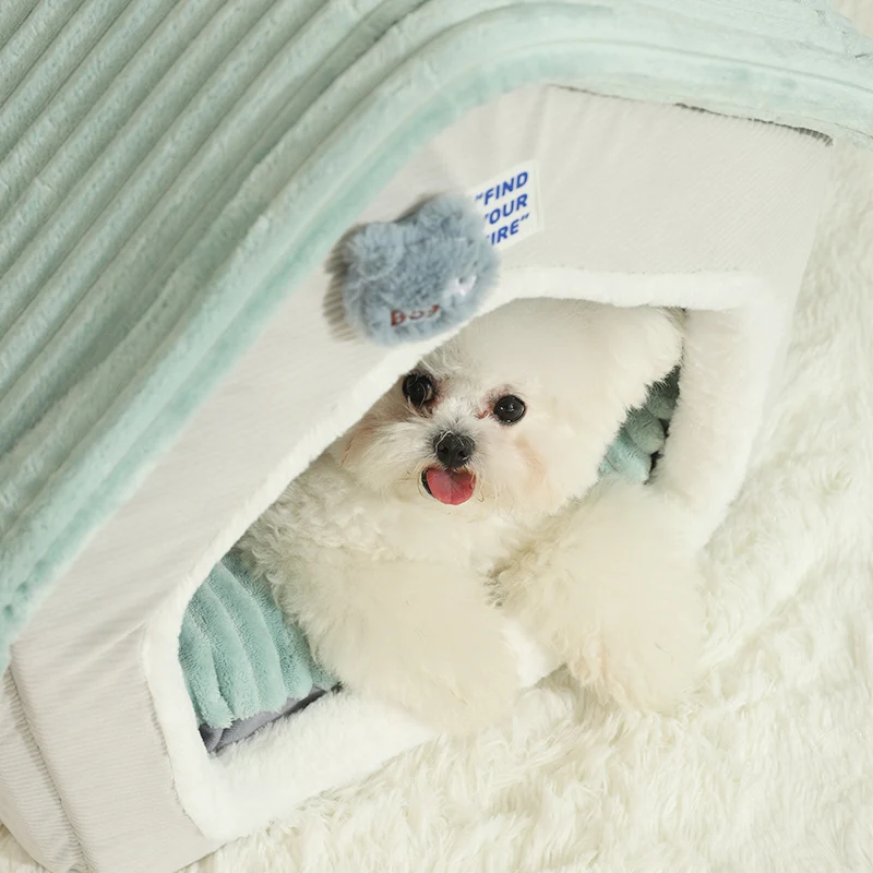 HOOPET Foldable Cat House Pet Dog Kennel Removable Sleep Mat Winter Warm Nest Tents Puppy Kitten Cave Pet Supplies