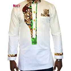 Stock Size Low Price African Mens Clothing Long Sleeve Dashiki for Men Slim Fit Brand Clothing 6XL African Print Shirts WYN323