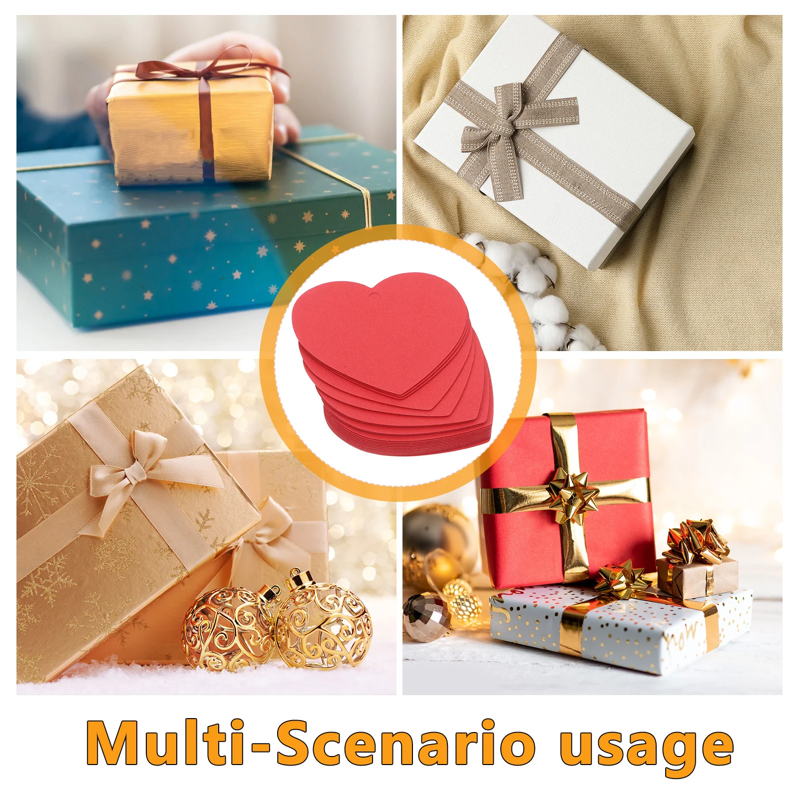 100 قطعة القلب الأحمر DIY بها بنفسك الديكور العلامات كرافت ورقة القواطع لعيد الحب هدية تسميات حفل زفاف حلي معلقة الحرفية