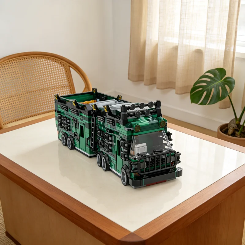 1280pcs MOC Mobile Lab RV Jurassic Park Model Building Blocks Construction Christmas Gifts Toy Creative DIY Idea Assemble Kids