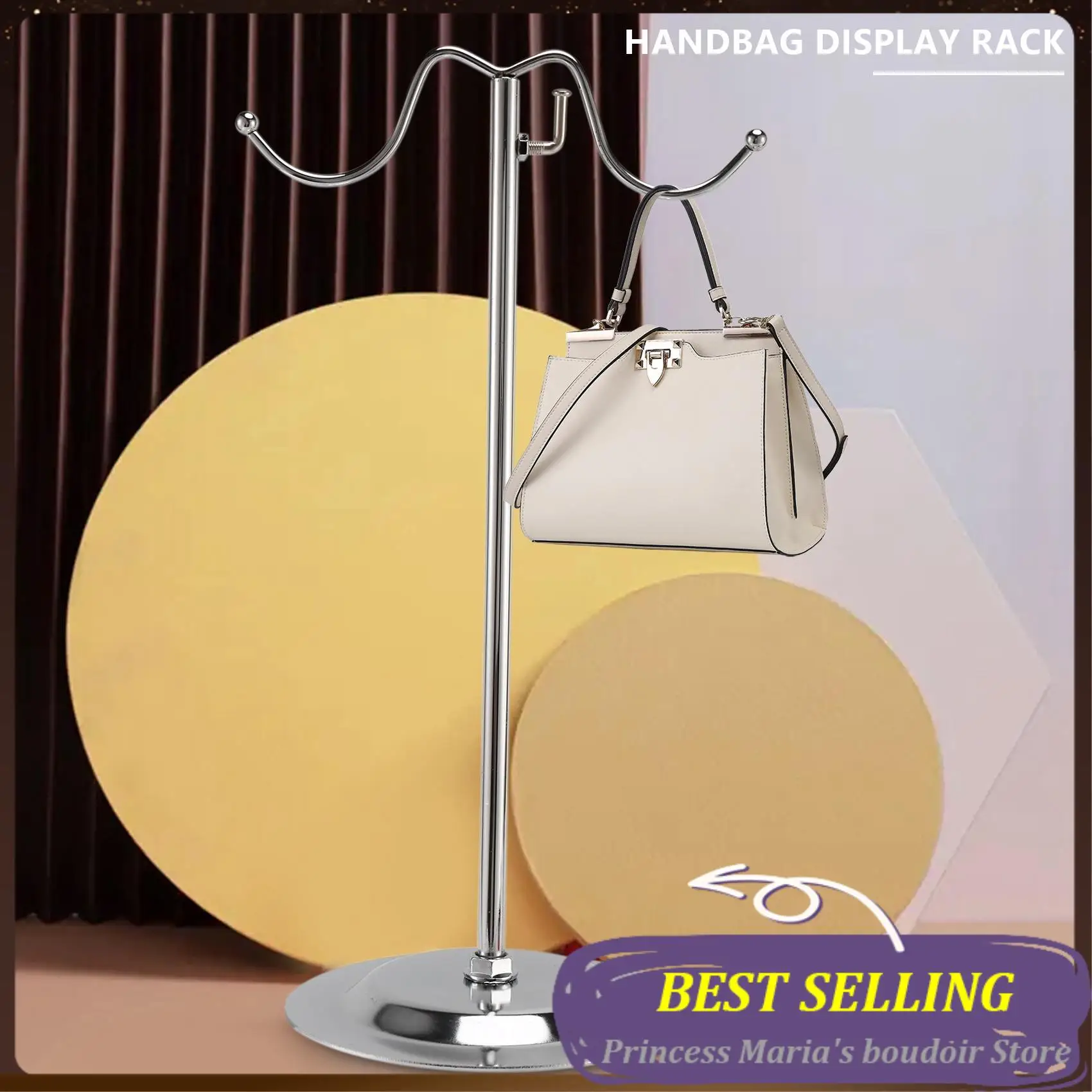 

AB30-металлическая стойка для сумок, женская подставка для сумок, двойной крючок, регулируемый держатель из нержавеющей стали