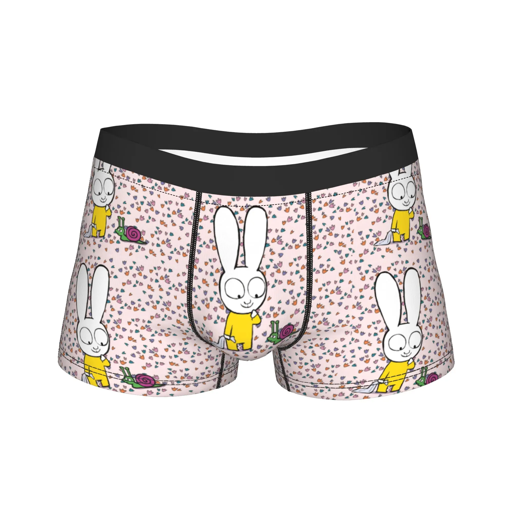 Novelty Boxer Simons Rabbit Shorts Panties Briefs Men's Underwear French Cartoon Polyester Underpants for Male Plus Size