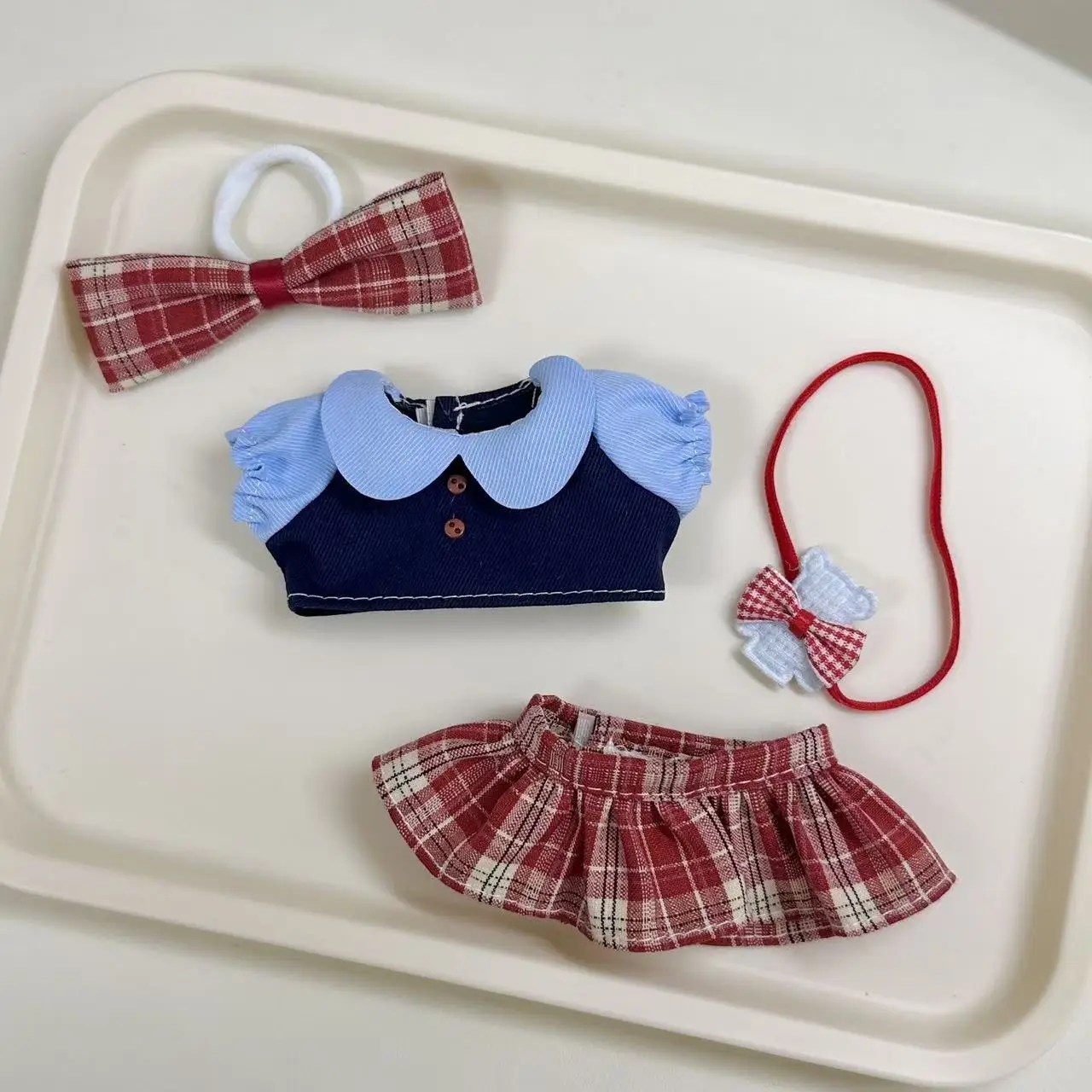 15/17 ซม.Labubu ตุ๊กตา Academy สไตล์ชุดน่ารักการ์ตูนสไตล์ Ropa Labubu ชุดอุปกรณ์เสริม