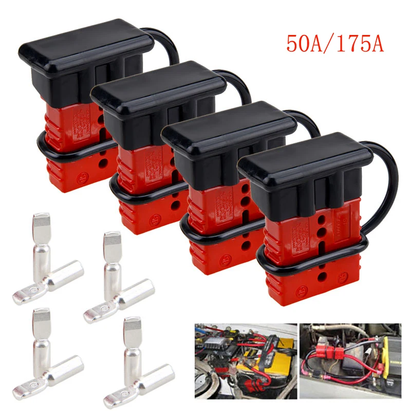 

1-4PCS 50/175A Car Battery Quick Wire Harness Connector Kit Cable Protective Cap 600V For AC/DC Type Electric Machines,Trailer