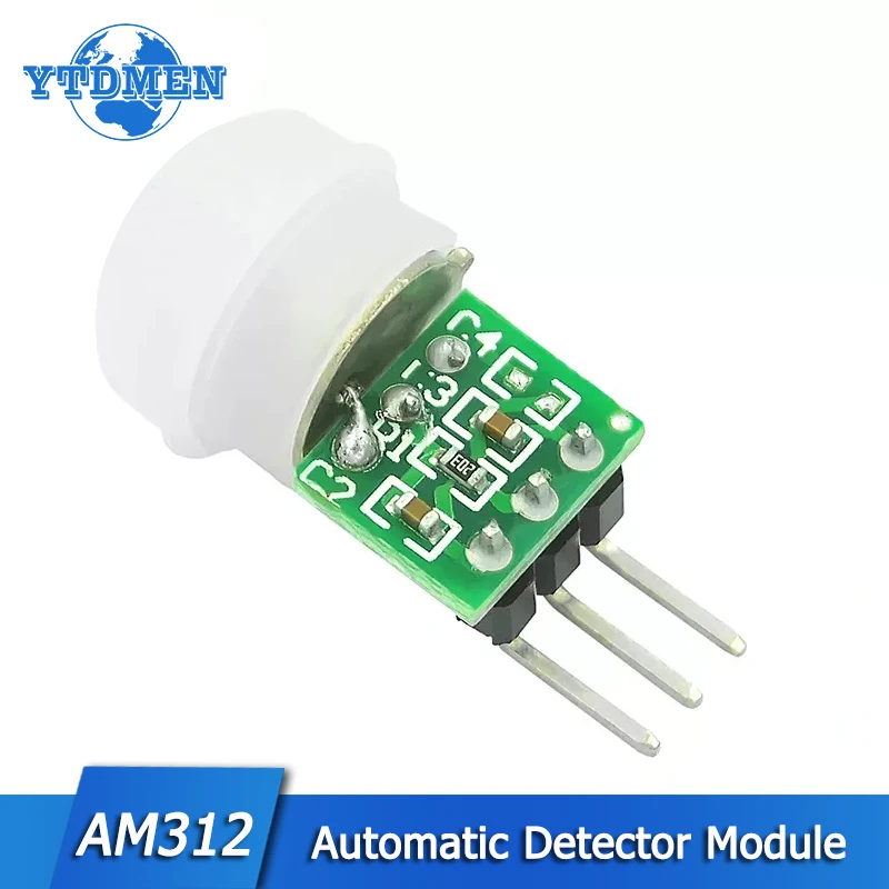 Mini Sensor piroeléctrico infrarrojo IR, Sensor de movimiento humano PIR, módulo Detector automático AM312, CC de 2,7 V a 12V, 1 piezas