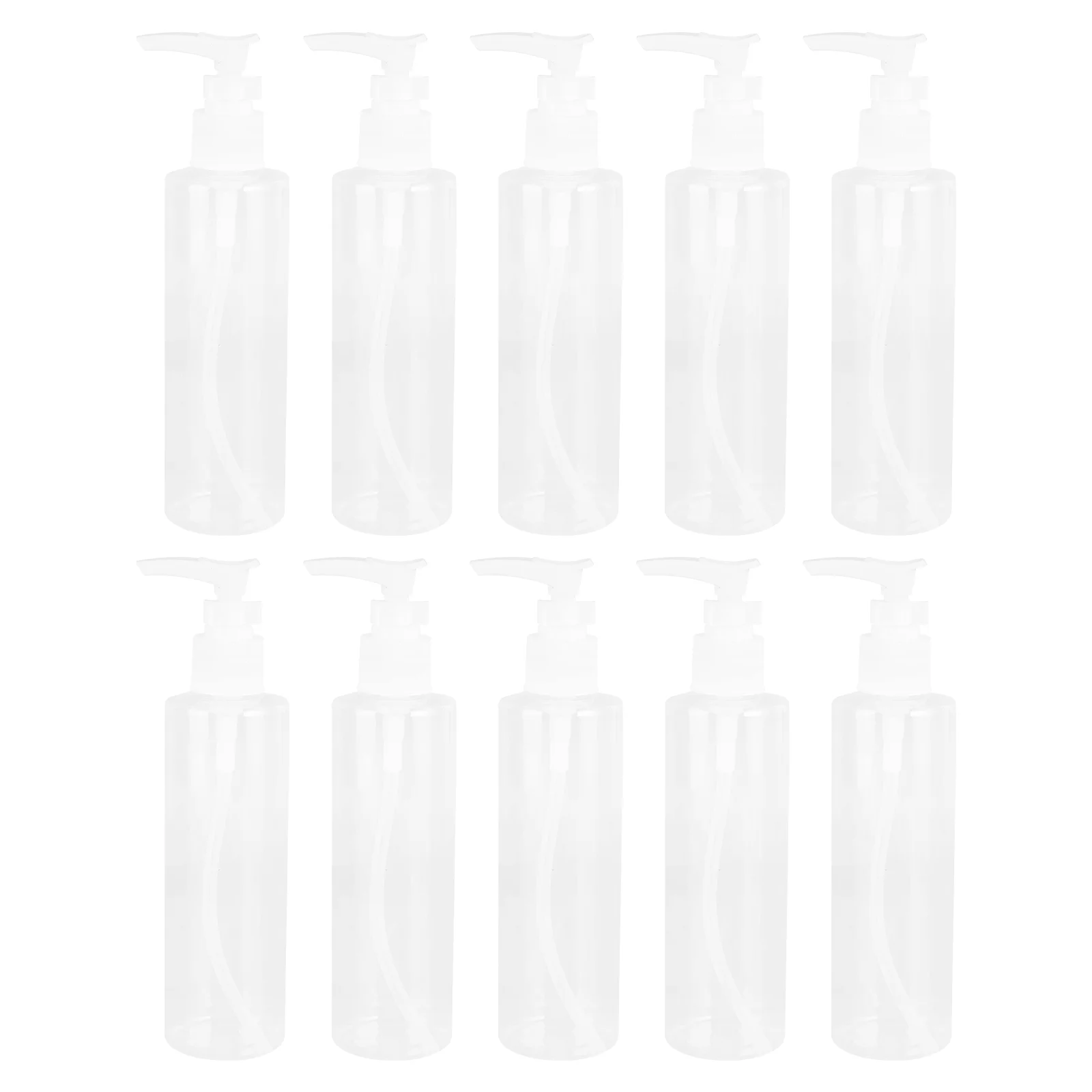 10Pcs 200Ml Cleansing Oil Refillable Pump Bottles Transparent Liquid Dispenser for Essential Oil Makeup Water Perfume Cosmetics