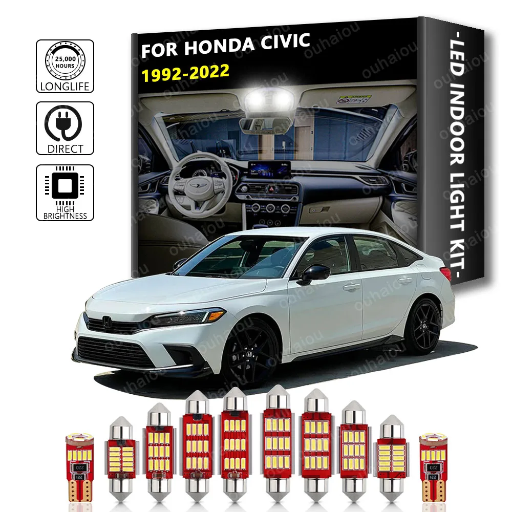 

Interior LED For Honda Civic Sedan Hatchback 1992- 2016 2017 2018 2019 2020 2021 2022 Canbus Car Indoor Map Dome Light Kit