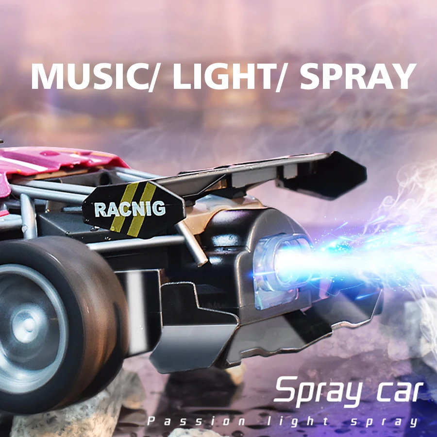 子供用リモコンスプレーカー,2.4g,クールライト,音楽シミュレーション,スポーツカー,男の子のおもちゃ,バケーションギフトに適しています