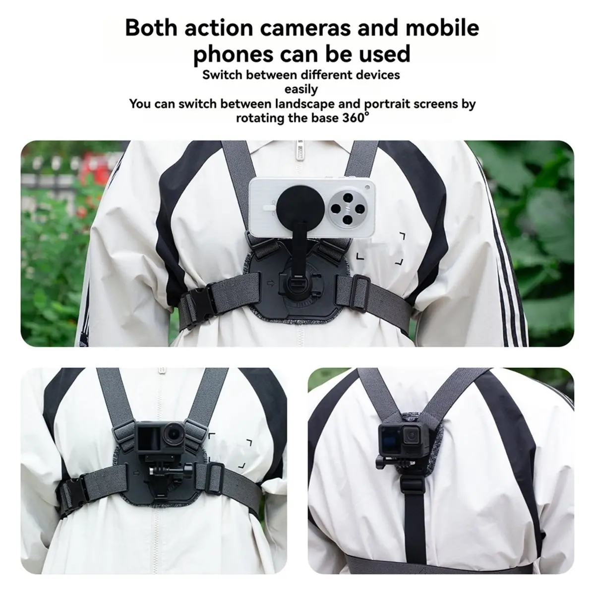 

Комплект быстросъемных креплений A23G для GoPro и DJI Osmo/Action Kit: ремень для экшн-камеры для съемки от первого лица