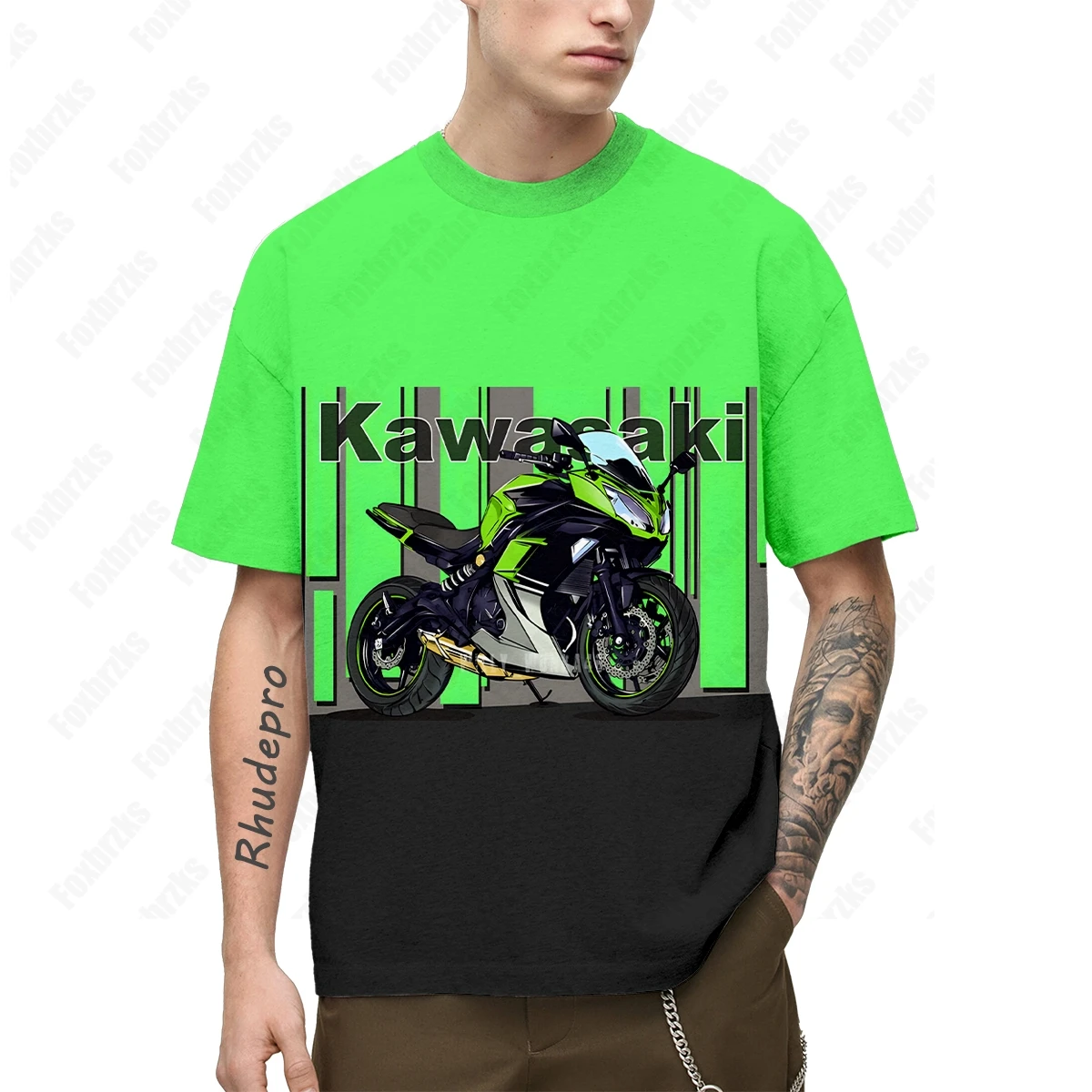 2024 neues Sommer All-Match Kawasakis Motorrad T-Shirt für Männer und Frauen fahren schwere Rennen lose T-Shirt kurz ärmelig