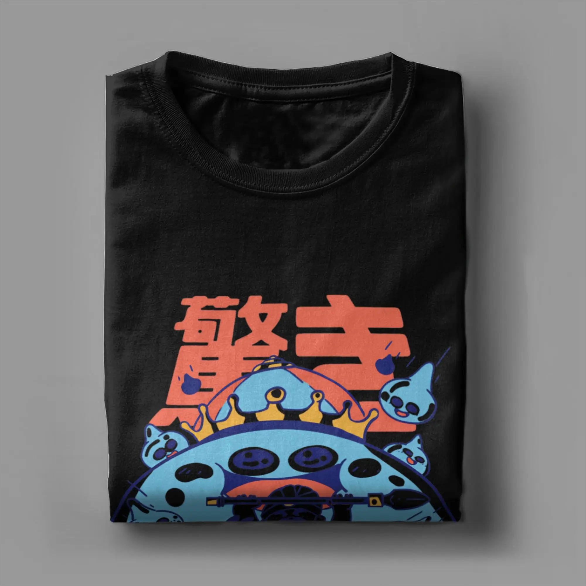 تي شيرت رجالي من Surprise Attack ملابس قطنية عتيقة بأكمام قصيرة وياقة دائرية تي شيرت صيفي #4