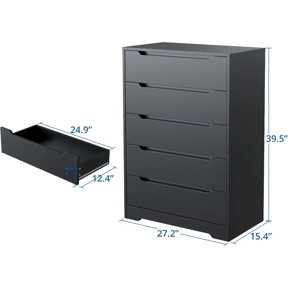 خزانة تخزين ذات 5 أدراج، خزانة ذات أدراج حديثة، طاولة تزيين كبيرة، خزانة تخزين خشبية مزخرفة طويلة