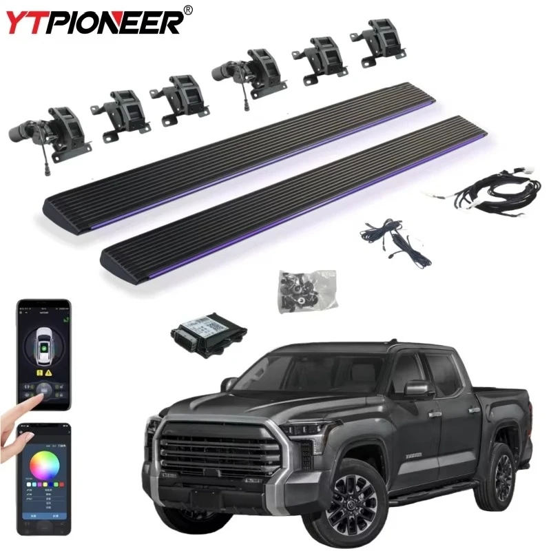 

For 2020 2021 2022 2023 Toyota Tundra SR5 Pickup Truck Aluminum Electric Retractable Side Foot Steps Power Running Boards