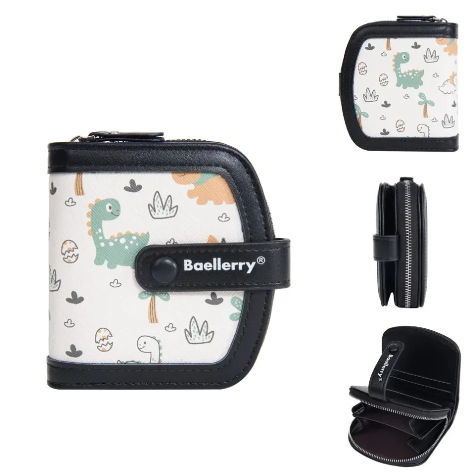 محفظة نسائية صغيرة قصيرة لطيف الكرتون متعددة فتحة للبطاقات سستة الحقيبة بو الجلود محفظة صغيرة للعملة حامل بطاقة الائتمان الإناث