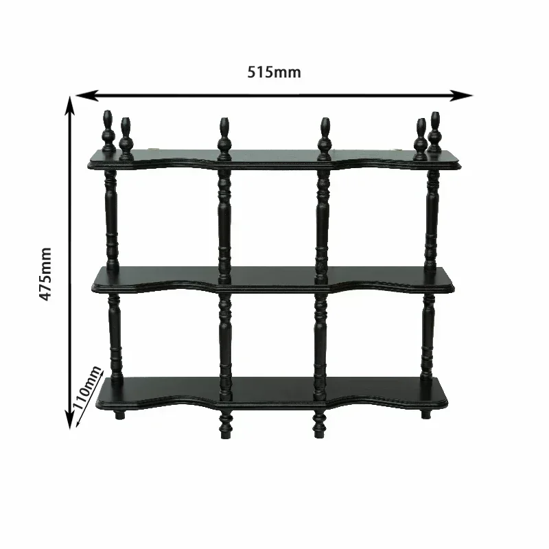 Retro Romeinse kolomwandplank – massief houten scheidingsboekenplank, meerlaagse opslaghouder, decoratief displayrek, muur.