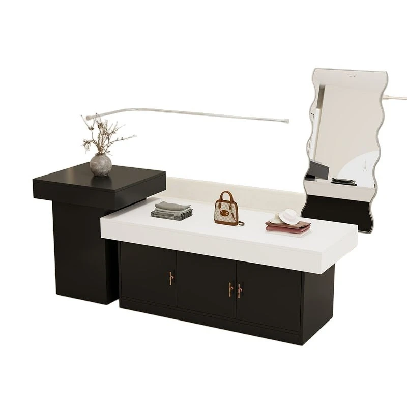 

Clothing store Nakajima Taiwan travertine display table, shopping mall women's clothing store display cabinet