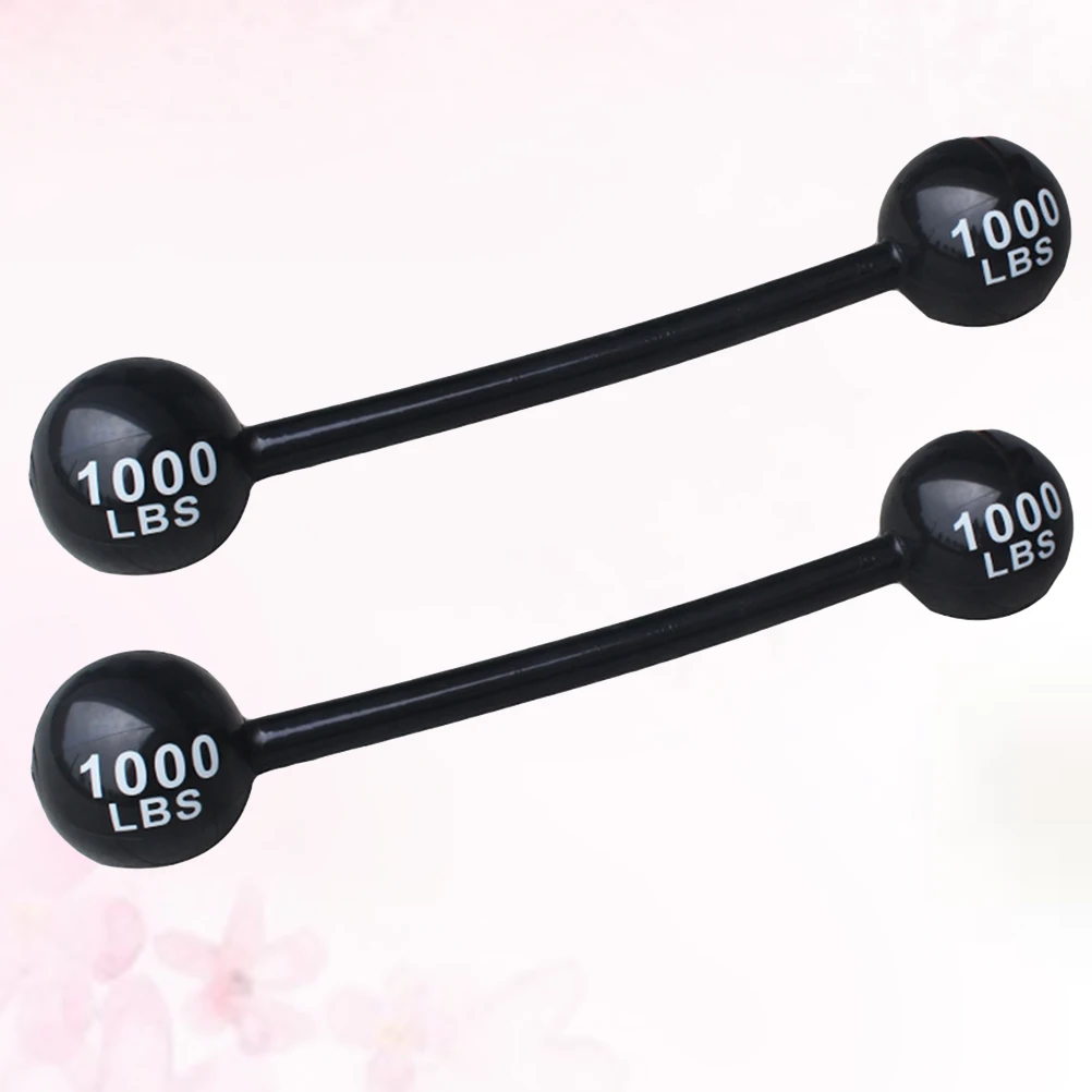 2pcs Inflatable Barbell Toy Thickening Barbell Toy PVC Kids Sports Party Props Birthday Carnival Outdoor Toys