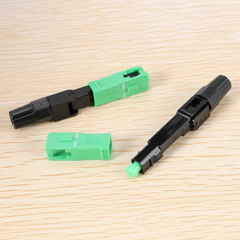 40 Stuks Sc/Apc Glasvezel Connector Ingebed Single Mode Component Glasvezel Snelkoppeling-Zwart + Groen