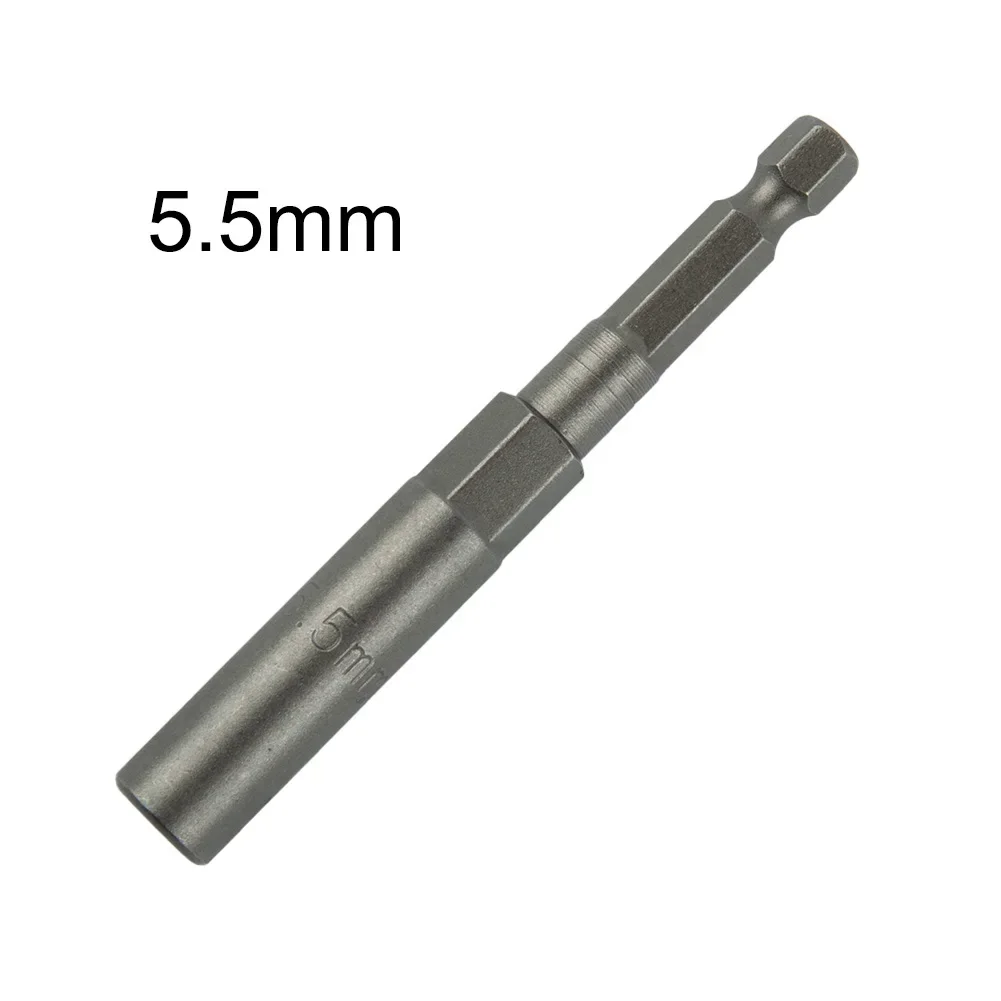 

1PC Hex Socket Sleeve Nozzles Nut Driver 80mm HRC60 5.5mm-19mm Power Screwdriver Handle Tools Power Drill Impact Driver