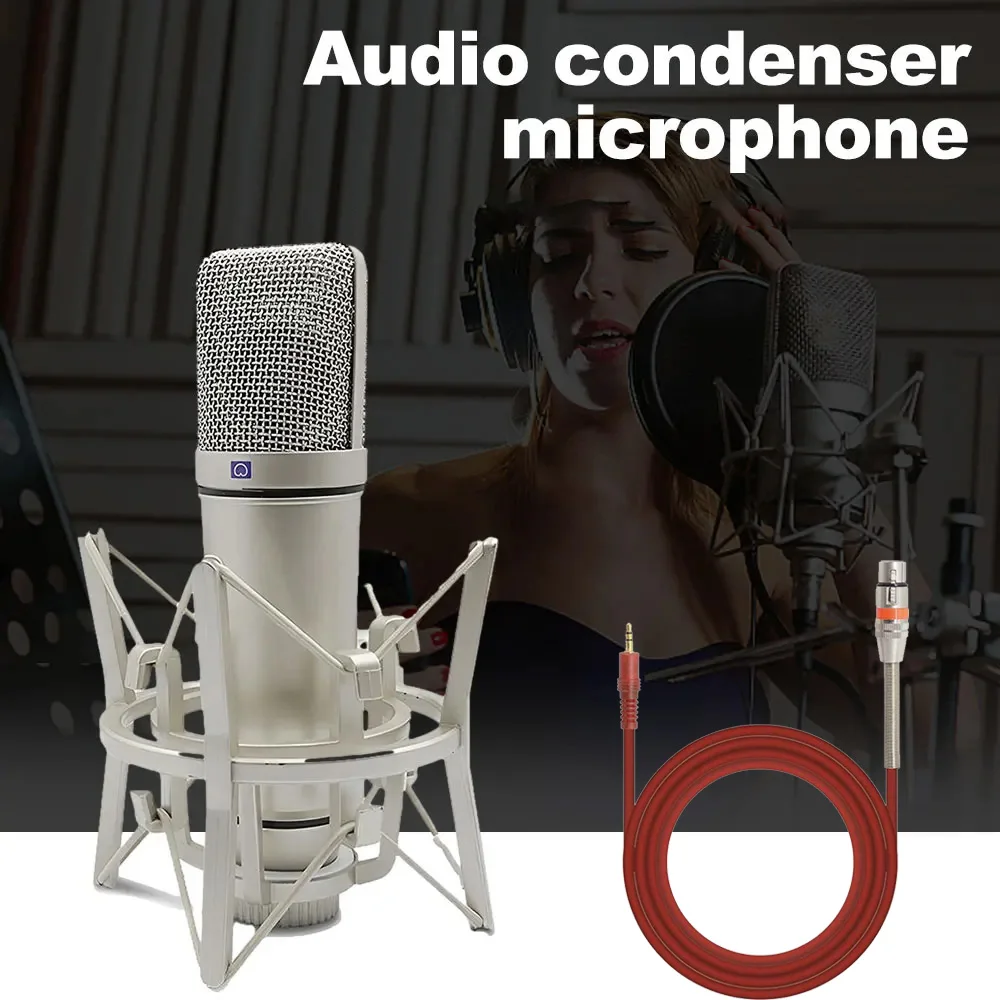 U87 XLR Condenser Microphone Professional Cardioid Studio Mic for Studio Recording and Live Performance