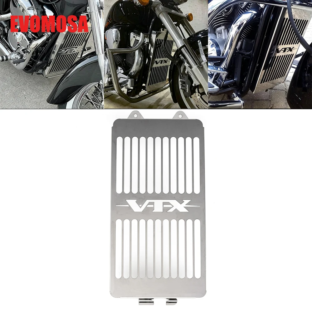 Motorcycle Steel Chrome Skull Radiator Grill Cover Guard Protector For Honda VTX1300 VTX1300C VTX1300R VTX1300S T 2003 - 2009