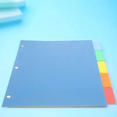Carpeta de plástico de 5 uds., Material Pp, divisores de índice de cuaderno para diarios, informes, clasificación, marcadores de página, divisor de Bloc de notas