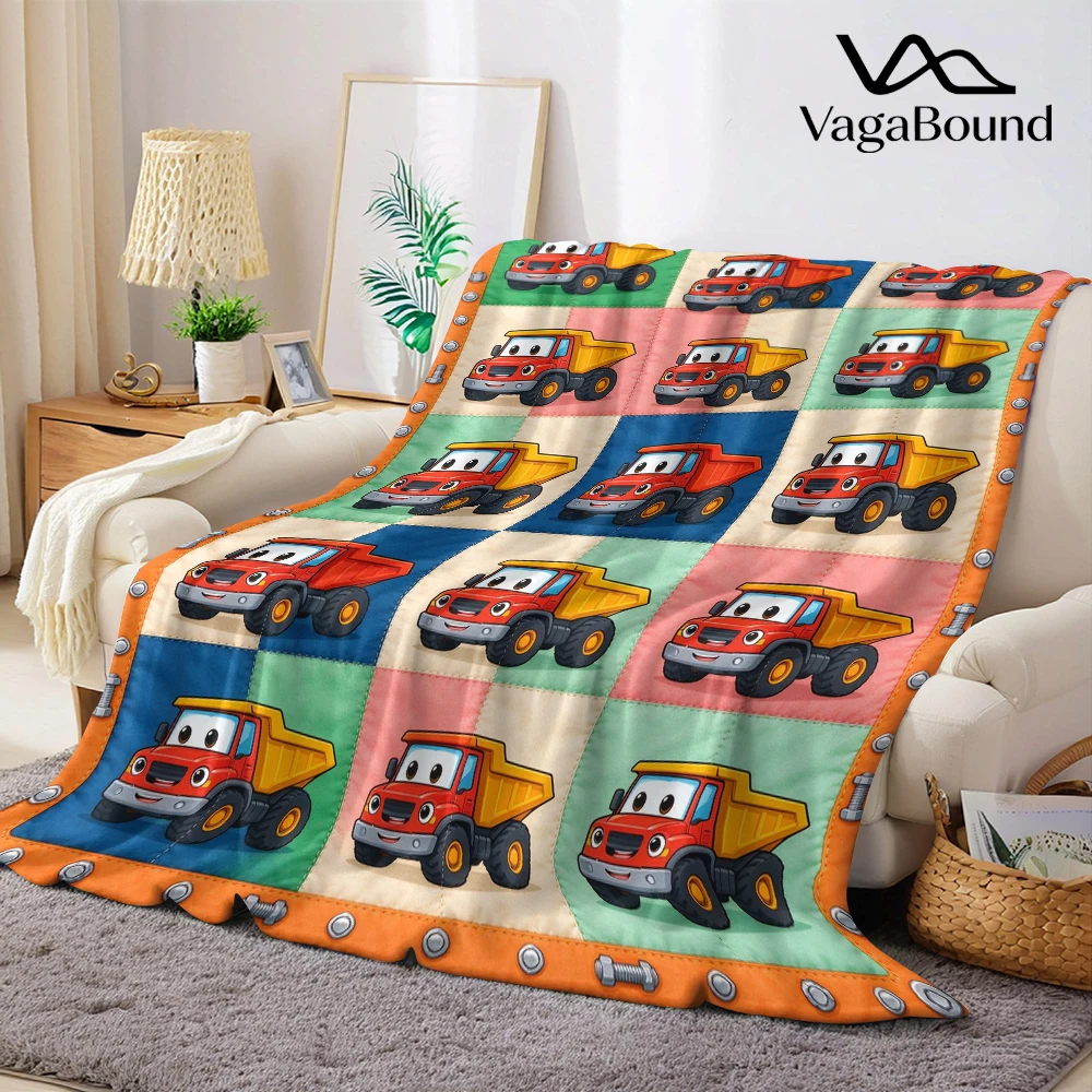 Red Dump Bolt Grid Flannel Blanket Perfect for Sofa Office Bed Travel Sleep Read Relax Camping Four Season Use