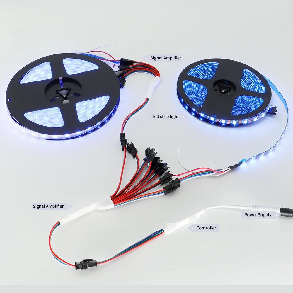 WS2815 WS2813 LED TTL مكبر صوت أحادي تحكم مكرر ل 4Pin RGB عنونة LED قطاع ضوء DC5-24V