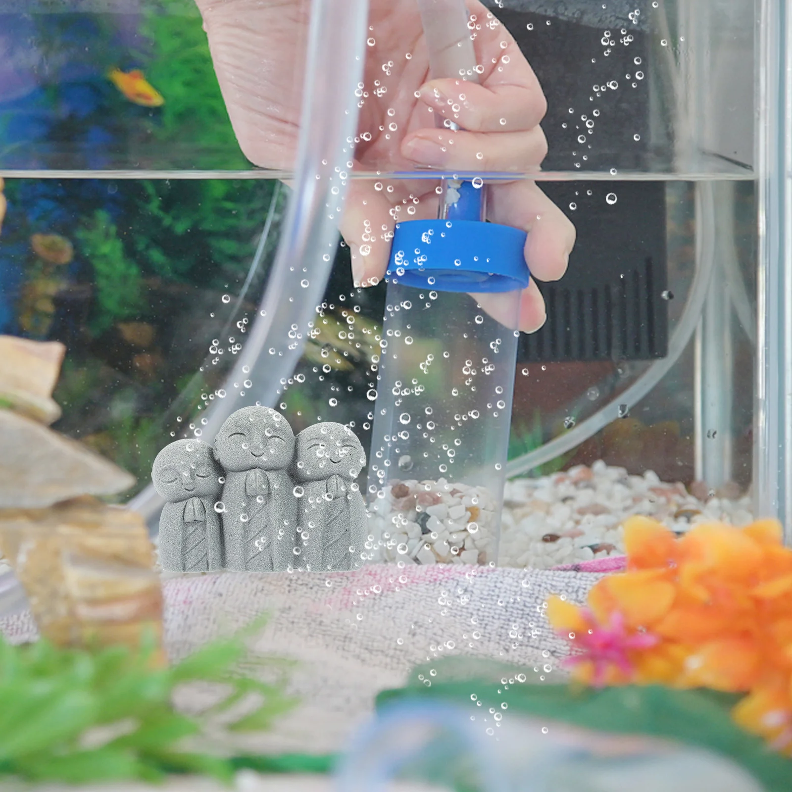 

Aquarium Buddha Sculpture Small Lightweight Wear Resistant Aquarium Zen Decoration Fish Tank Ornament Fish Tank Buddha