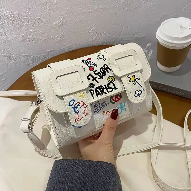 กระเป๋าสะพายสตรีแฟชั่นสีรูปแบบกระเป๋า PU กระเป๋าสตางค์แบบพกพา Tote กระเป๋าถือสําหรับ Casual Dressing Up