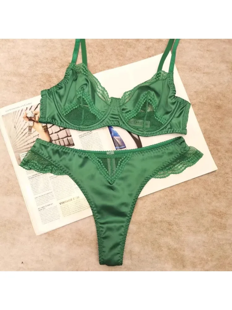 MOYISU Modest Lace Underbust Sexy Bra Set | Full Coverage Cutout Design | Breathable Modest Allure | High Neck Longline Bralette