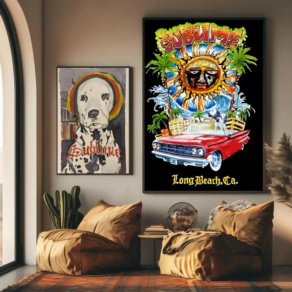S-Sublime Band Poster HD Wall Art Decal Self-Adhesive Aesthetic Decor For Home Living Bedroom Bar Aesthetic